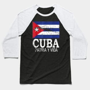 Cuba Libre Cuban Flag patria y vida Baseball T-Shirt
